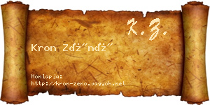 Kron Zénó névjegykártya